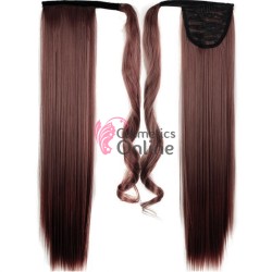 Extensie de par coada cu clema si arici dreapta de 55 cm cod SI66M433 Castaniu Inchis